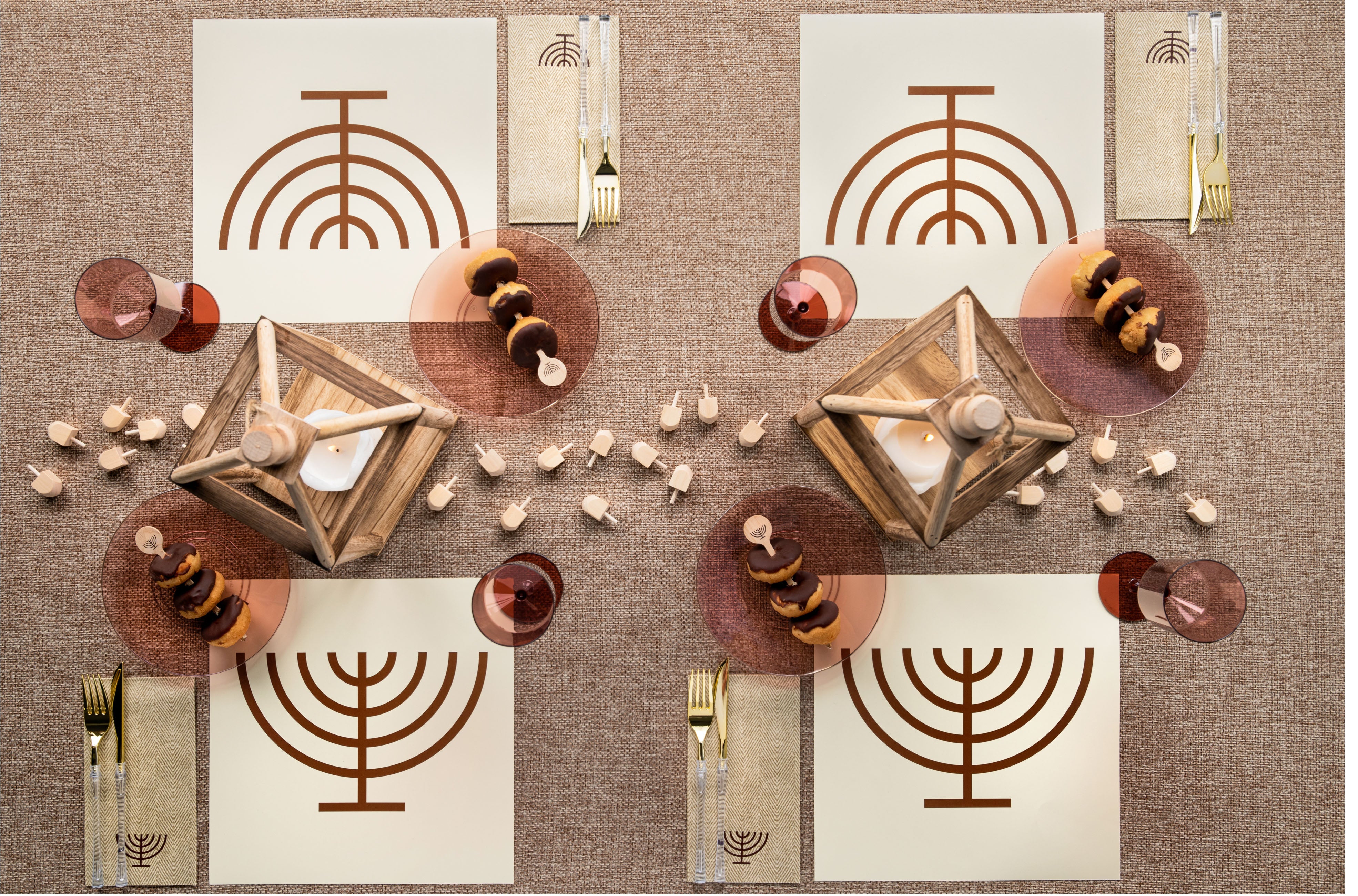 Menorah Placemat Camel